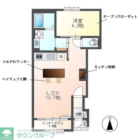 レヴメゾン神山五番館の物件間取画像